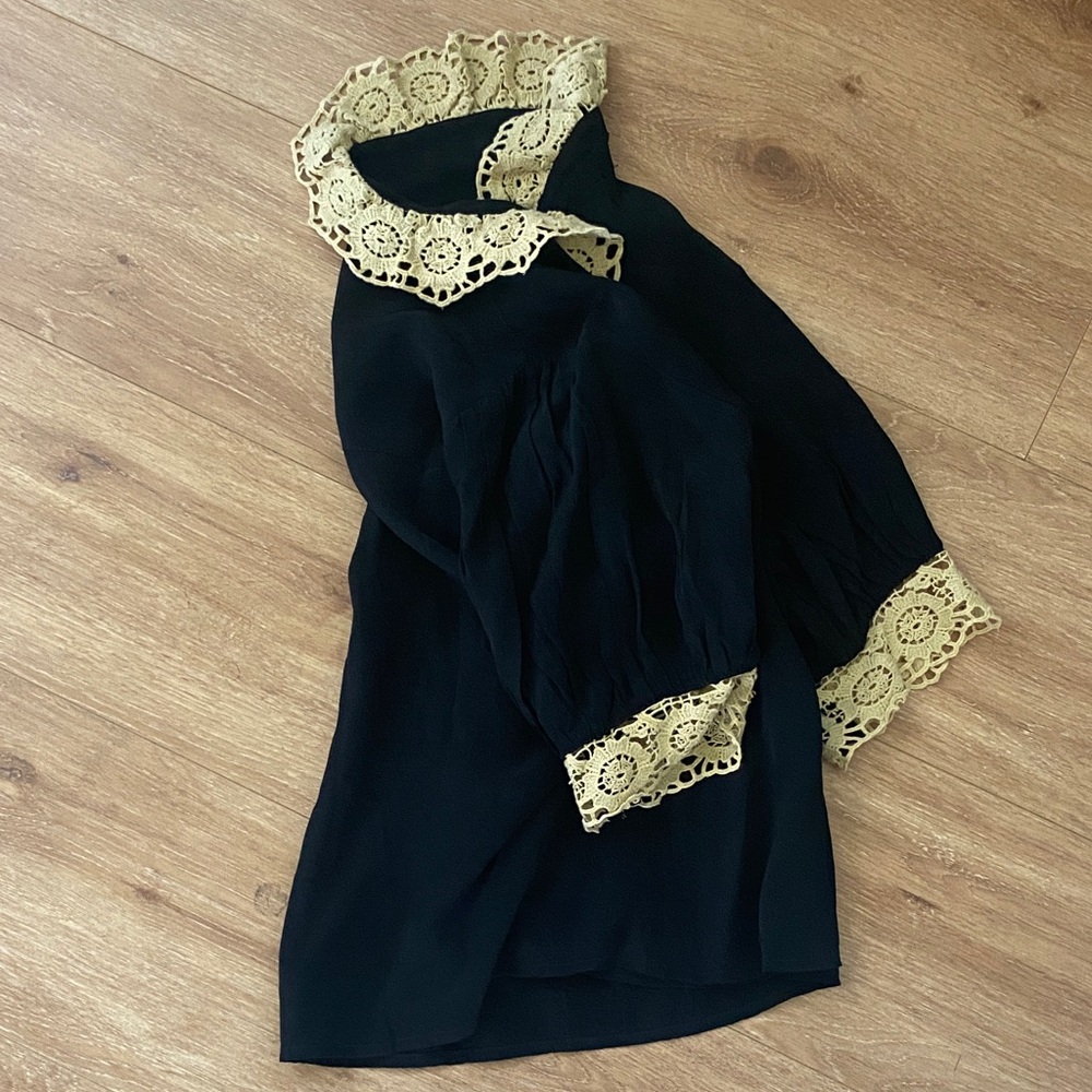 NWT Free People Blouse with Lace Details